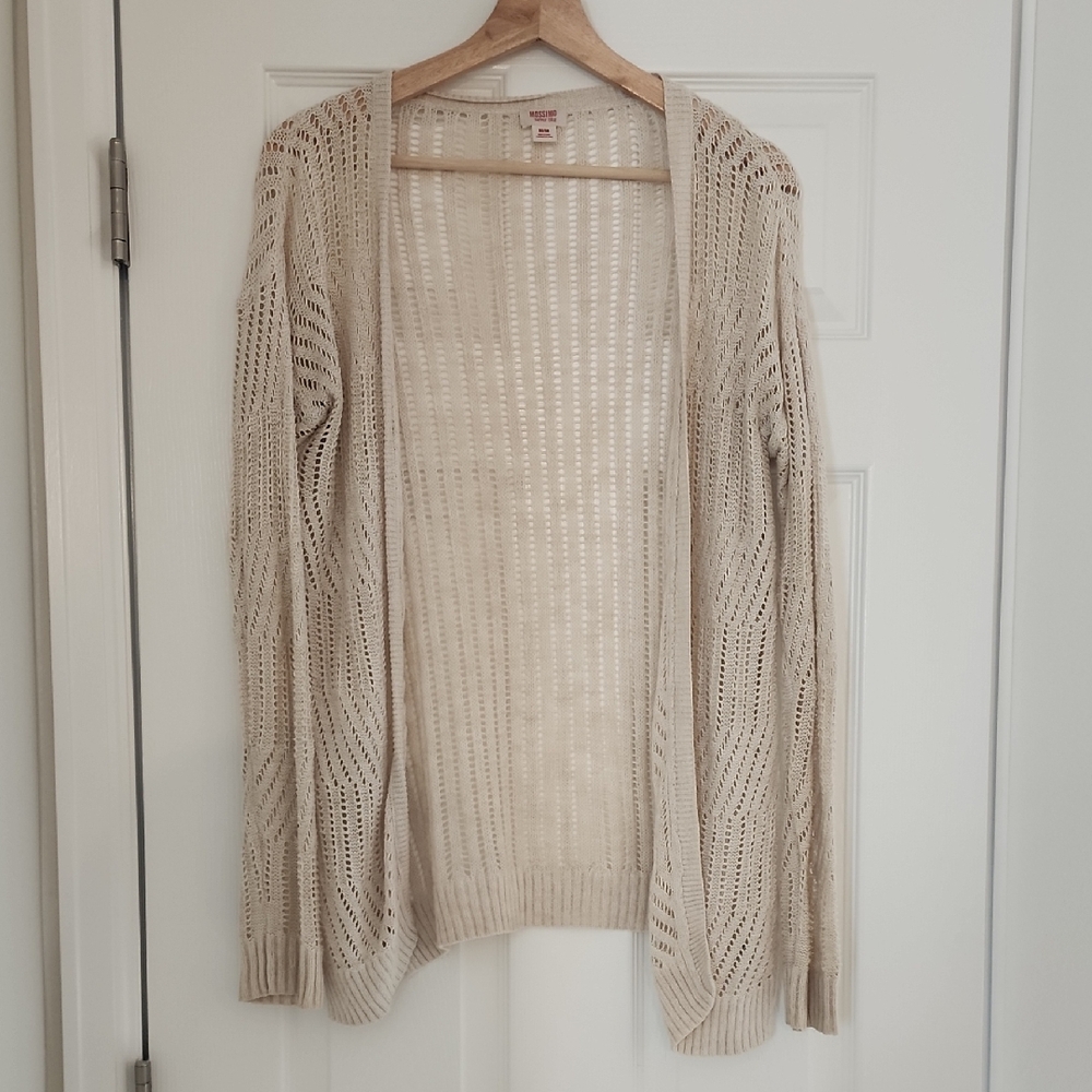 Mossimo Supply Co. Beige Open-Knit Cardigan